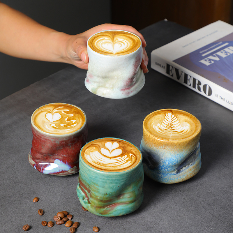 Handmade Ceramic Mug - Cangkir Espresso Stoneware Cangkir Seni Latte