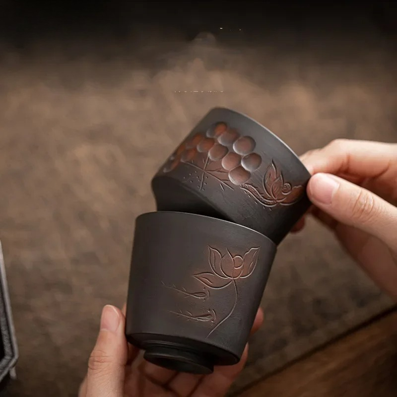 Handmade Ceramic Mug - Cangkir Teh Keramik Ungu Jianshui dari