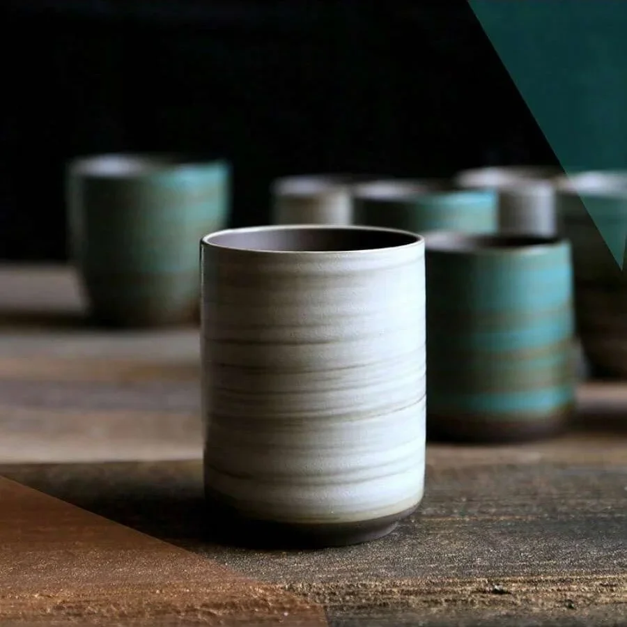 Handmade Ceramic Mug - Mug Stoneware Glasir Kresek Yang Dilukis