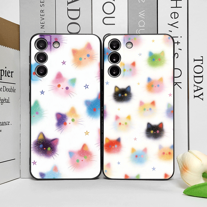 Huawei Mate 60 - Casing Ponsel Cetak Kepala Kucing Warna-warni