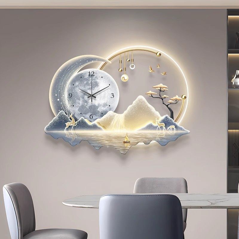 Jam Dinding LED Mural Seni Des - Luxury Lifestyle Aesthetic ulasan dan harga